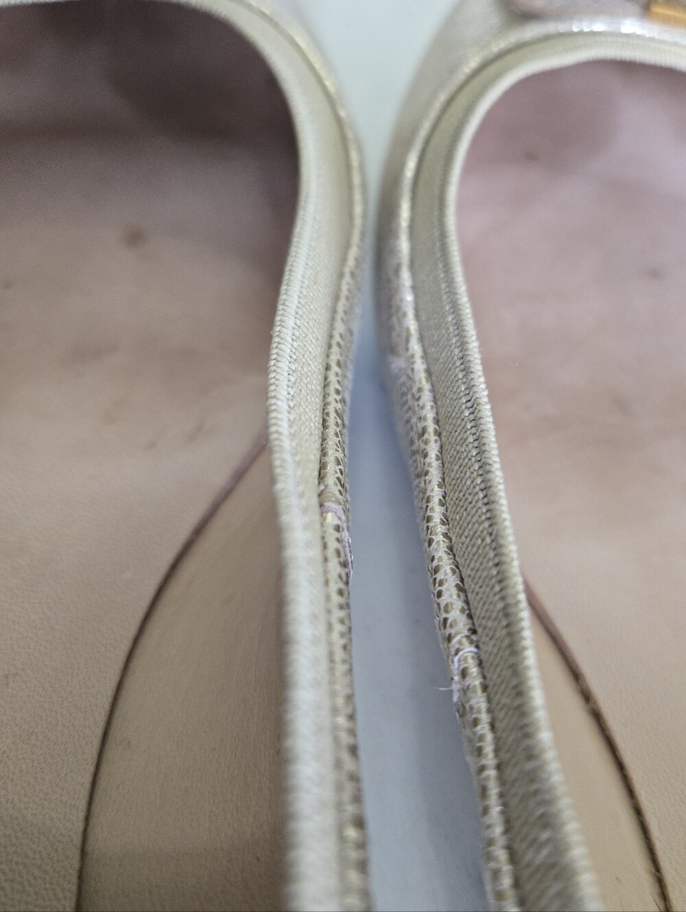 Kate Spade Women's Gold Ballet Flats Size 8 - Picture 11 of 11